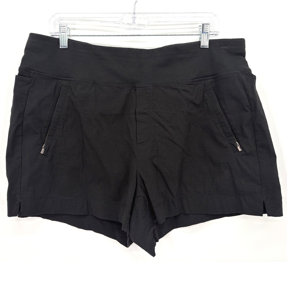 Athleta Trekkie North Short Womens 16 Black Hiking Outdoor Zip Pockets